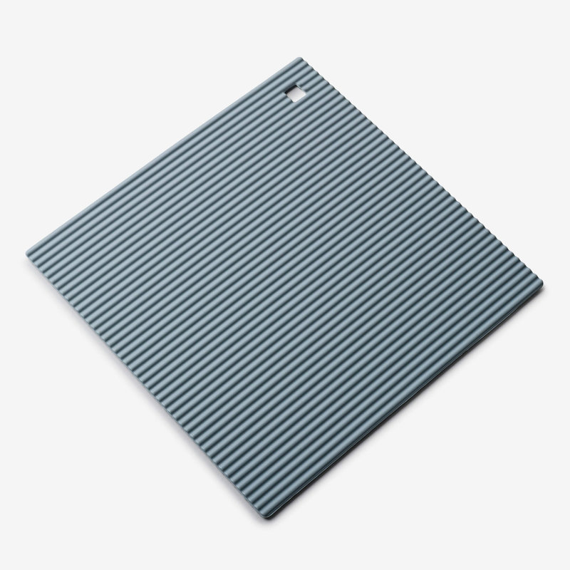 Silicone Square Trivet Mat, 22cm, Duck Egg Blue