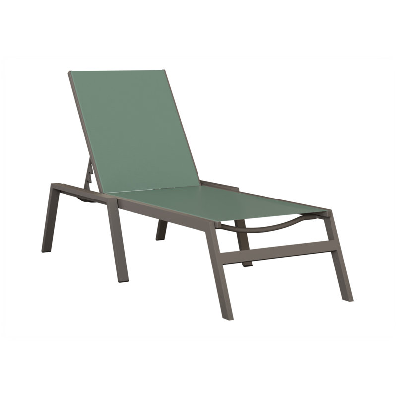 Chaise longue sans accoudoirs en aluminium graphite Colella, Vert, Graphite