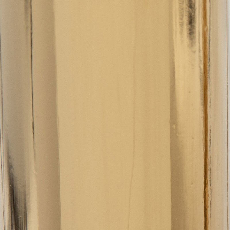 Dinette Table In Gold Metal And Clear Tempered Glass