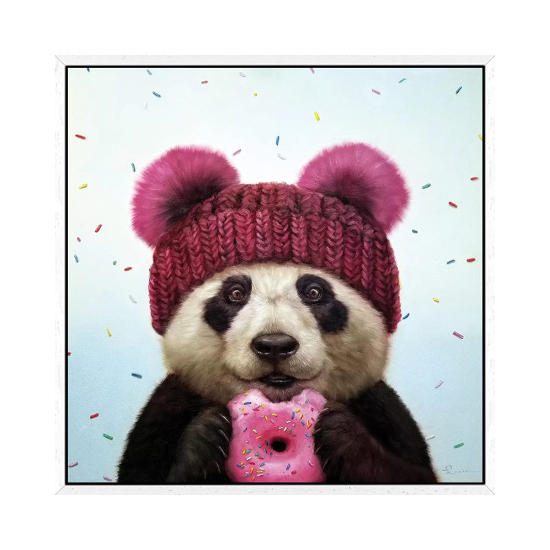 First Bite by Lucia Heffernan - Print on Canvas, White Framed, 66.04cm H x 66.04cm W x 3.81cm D