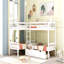Lit simple superposé en forme de L avec tiroirs - Gris-130084957