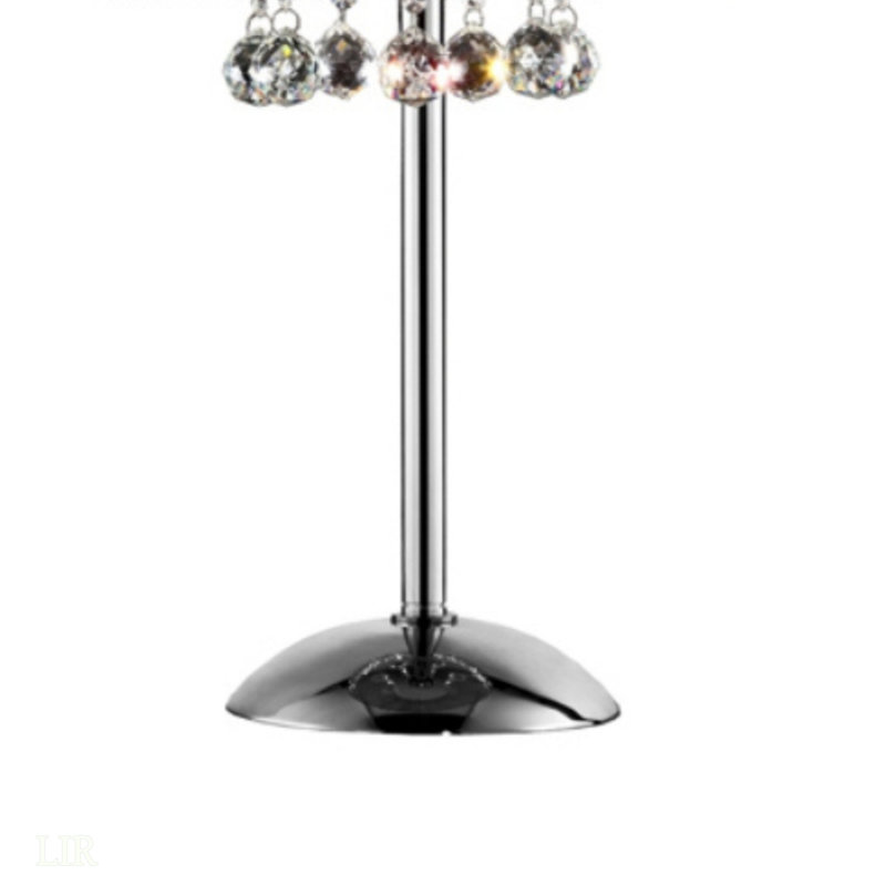 Lampe de table haute 27,5 ", accents argent et cristal, lampe de table