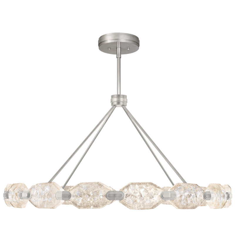 Lustre rond 48,5 po Allison Paladino, Argent platiné
