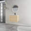 Meuble-lavabo flottant de 24 pouces avec lavabo vasque en céramique blanche et porte de rangement à fermeture en douceur - Conception moderne peu encombrante pour les salles de bain contemporaines