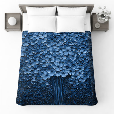 Couvre-lit matelassé Blue Flower Tree toutes tailles