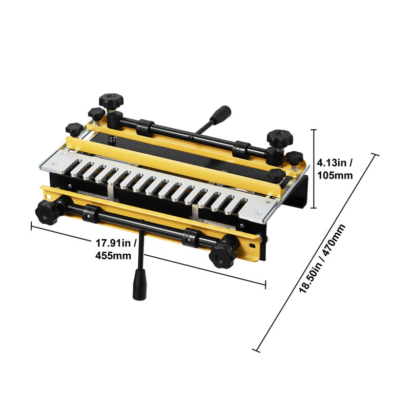Dovetail Jig, 12 in Width, Dove Tailing Router Jigs with 4 Router Bits & 5 Templates, Precise Alignment Dove Tail Jig, Mortise and Tenon Woodworking Tools for Furniture & Wood Cabinet Making
