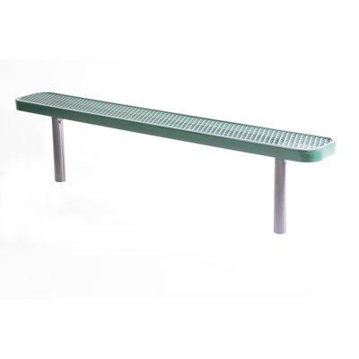 Banc revêtu de revêtement de sol, vert, déployé, 6 pi, sans dossier, enterré