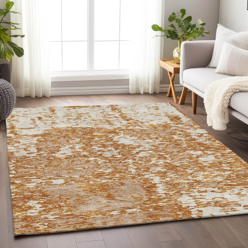 Tapis en cuivre Prisco lavable à la machine de qualité supérieure, Rectangle 5 pi x 7 pi 6 po