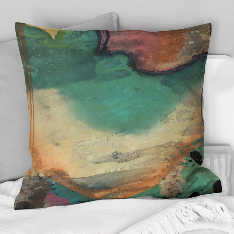 Coussin Turquoise Waves In Paradise VI - Abstract Abstract