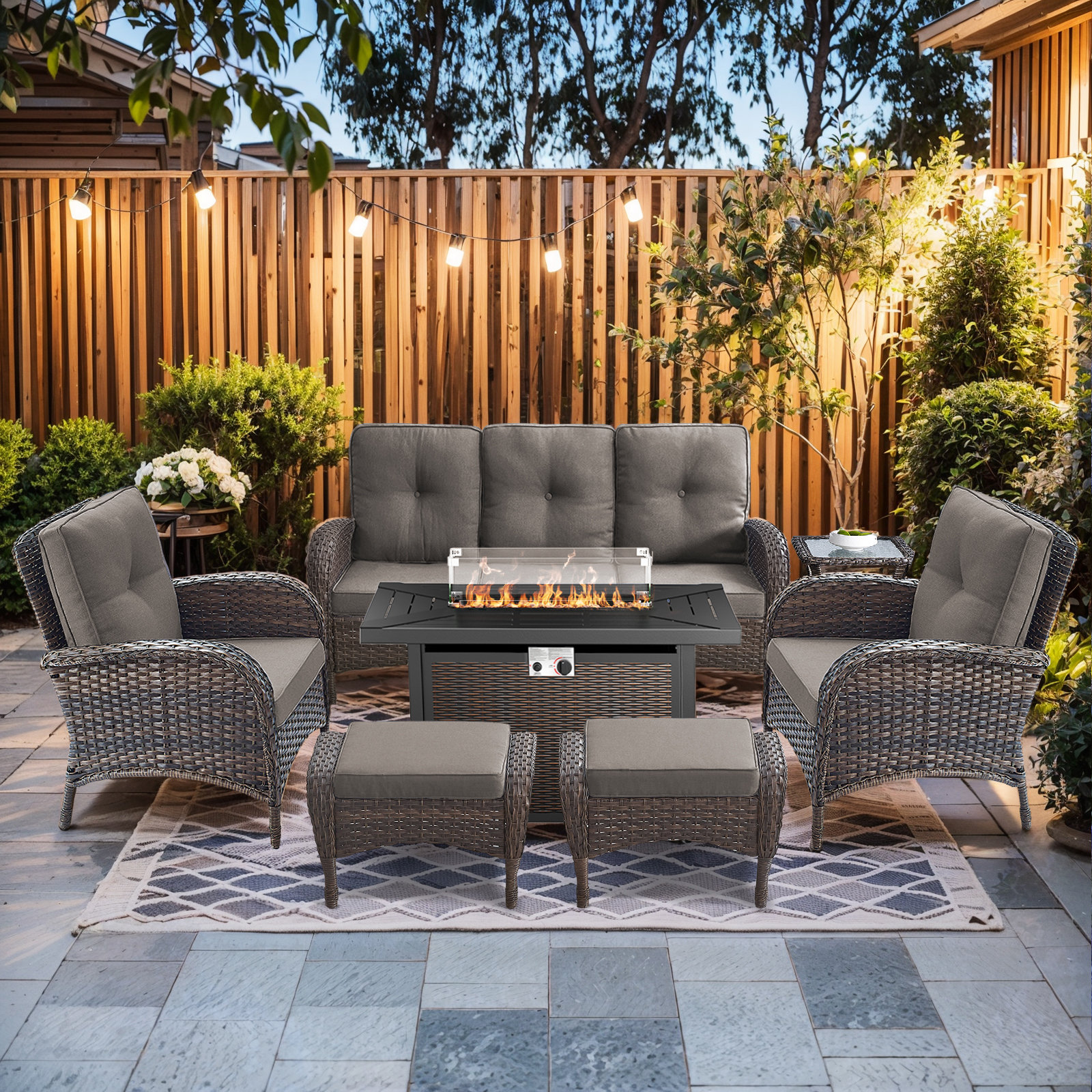 Surprising Patio Sectional With Fire Pit Photos
