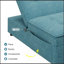 Canapé-lit 4 en 1, fauteuil-lit, repose-pieds pliant multifonctionnel avec pochette de rangement et port USB pour petit appartement, salon, chambre à coucher, couloir-1241292213
