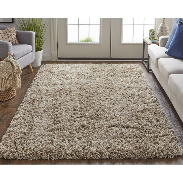 5 x 7 ft Shaggy Beige Soft Carpet Hand Tufted Area Rug Polyester