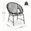 NUSA OUTDOOR PATIO WICKER CHAIR, WHITE PE RATTAN & IRON FRAME, SET OF 2-1138278189