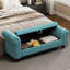 Banc de chambre élégant avec rangement généreux - velours bleu lac
