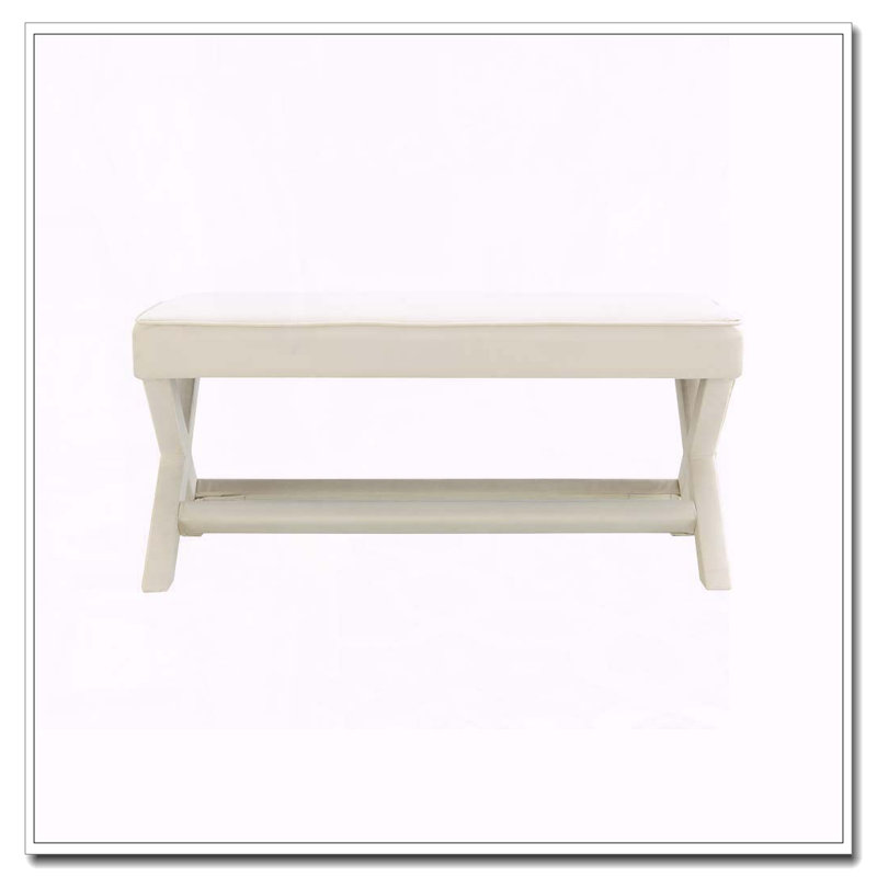 Banc revêtu de velours, Beige