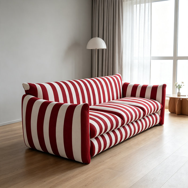Canapé Simple, Rouge, L 70,87 po, Mélange de coton rouge