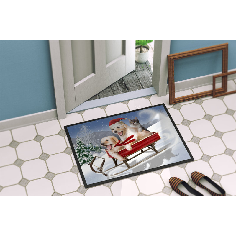 Lonnard Non-Slip Christmas Outdoor Doormat, 2' x 3'