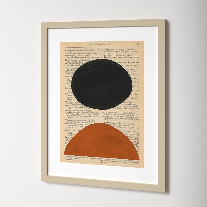 Modern Prose III by W. Stramel, Brown Framed Paper, 29.38" H x 23.38" W x 0.88" D