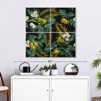 Tropical Plants And Two Birds