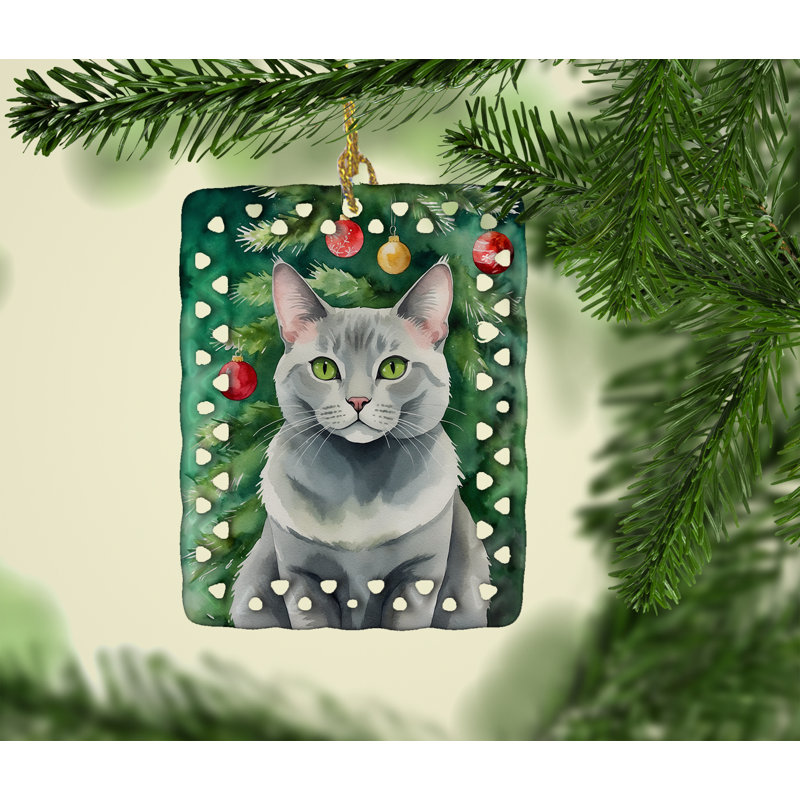 Ornement en porcelaine Korat, Chat Korat