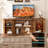 Rustic Farmhouse 58" Tv Stand For Tvs Up To 65", Solid Wood Entertainment Center With Glass Doors, Adjustable Storage, Built-In Charging Hub & Smart Led Lighting-1938734634