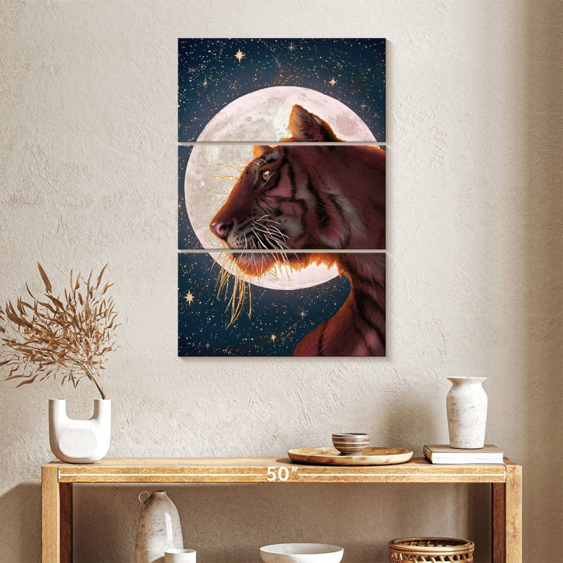 Brampt Moon And Tiger, 38" H x 24" W