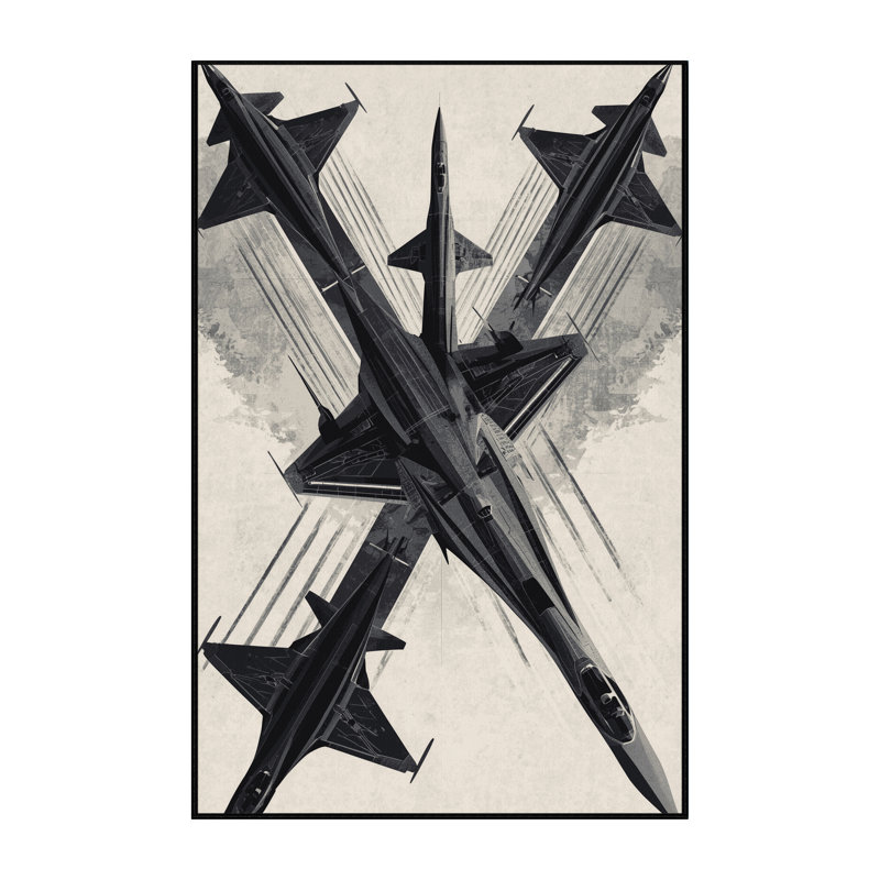 Machine Washable Vehicles And Transportation Fighter Jet Squadron Industrial Geometric Rug in Beige – Black Binding, 3x5