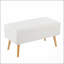Banc en bois naturel et tissu crème