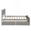 Lit plateforme avec rangement, 2 tiroirs avec roulettes, structure simple
