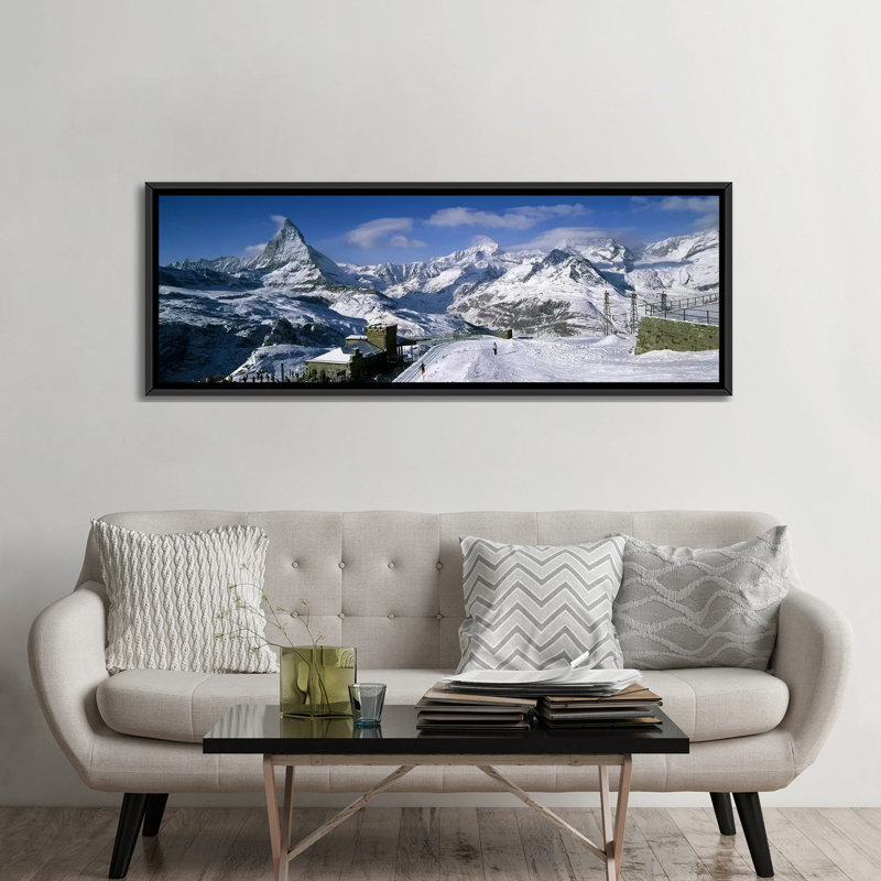 «Matterhorn, Suisse», reproduction de photo sur toile, H 12 po x l 36 po x P 1,5 po, Toile avec cadre noir