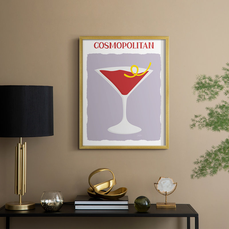 Cosmo Framed Print - Solid Wood, 30" H x 24" W, Gold