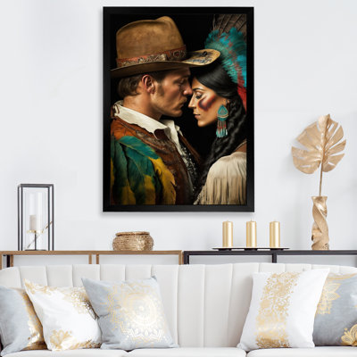 «Cowboy And An Indian Woman In Love I», reproduction sur toile