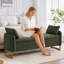 Banc de rangement rembourré de 66 po de hauteur avec des pieds dorés, une poche pour accoudoirs et 2 coussins-346524066-343922331