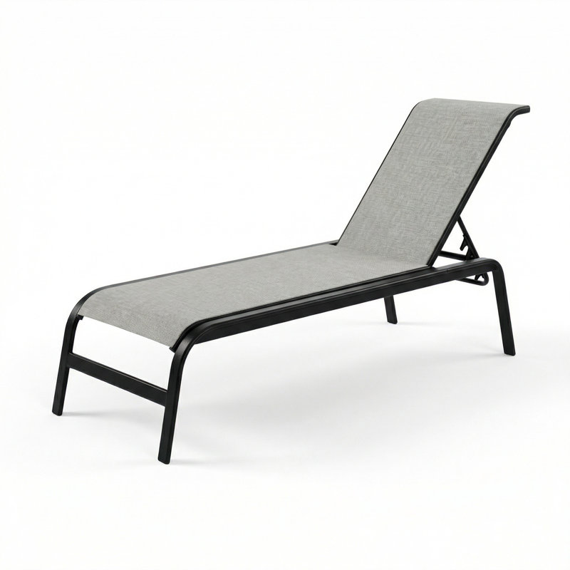 Chaise, Augustine Alloy II Sling/Matte Black