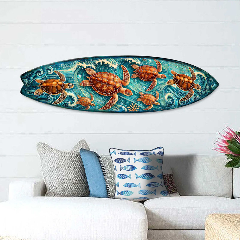 Art mural de bord de mer, planche de mer, planche de mer, H 17 po x l 60 po