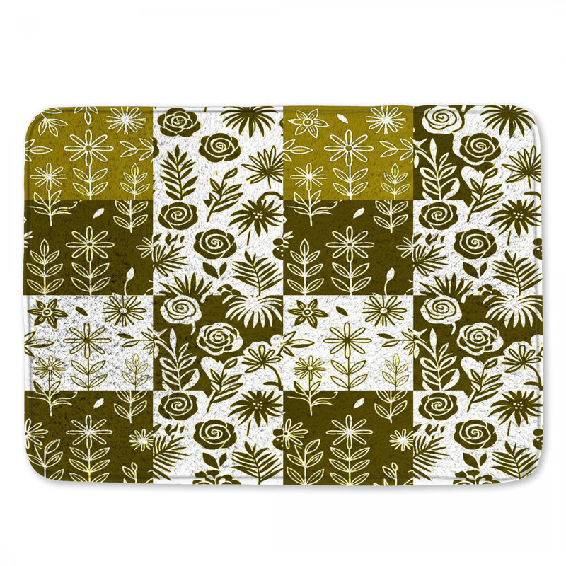 Tapis de bain Floral, L 34 po x L 21 po