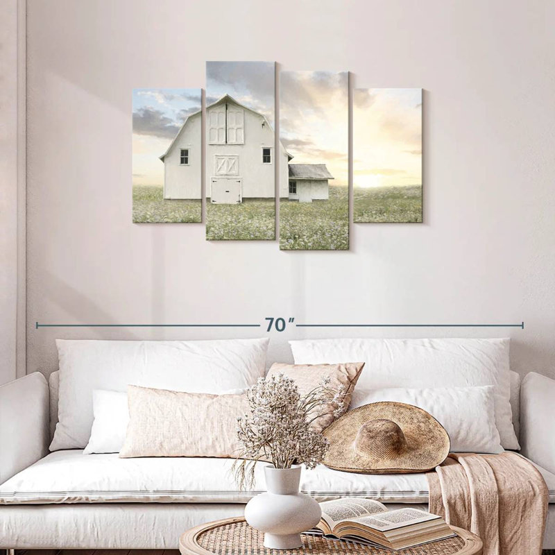 Lilie White Summer Barn, H 27 po x l 43 po