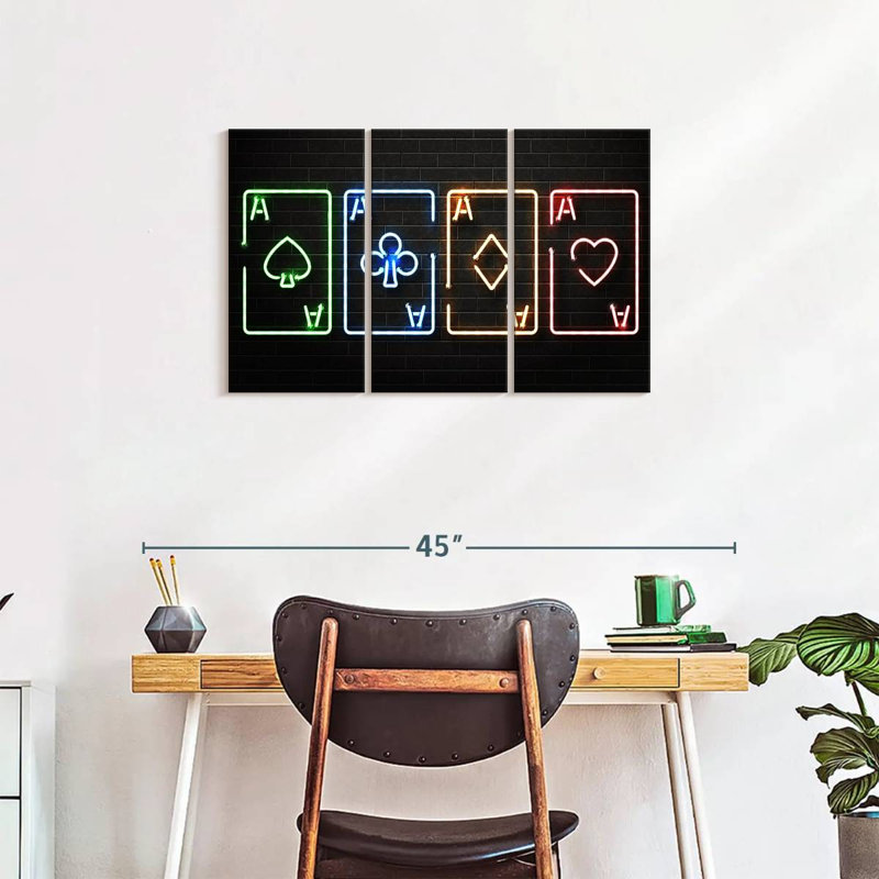Reproduction d'art sur toile néon, H 20 po x l 33 po x P 1,25 po