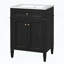 Meuble-lavabo avec lavabo en céramique, deux portes à fermeture amortie, tiroirs et rangements de porte basculants, noir-1702731330