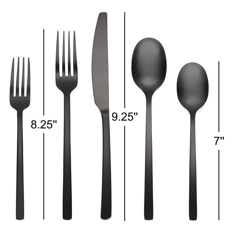 Beacon 20-Piece Flatware Set, Service for 4, Black