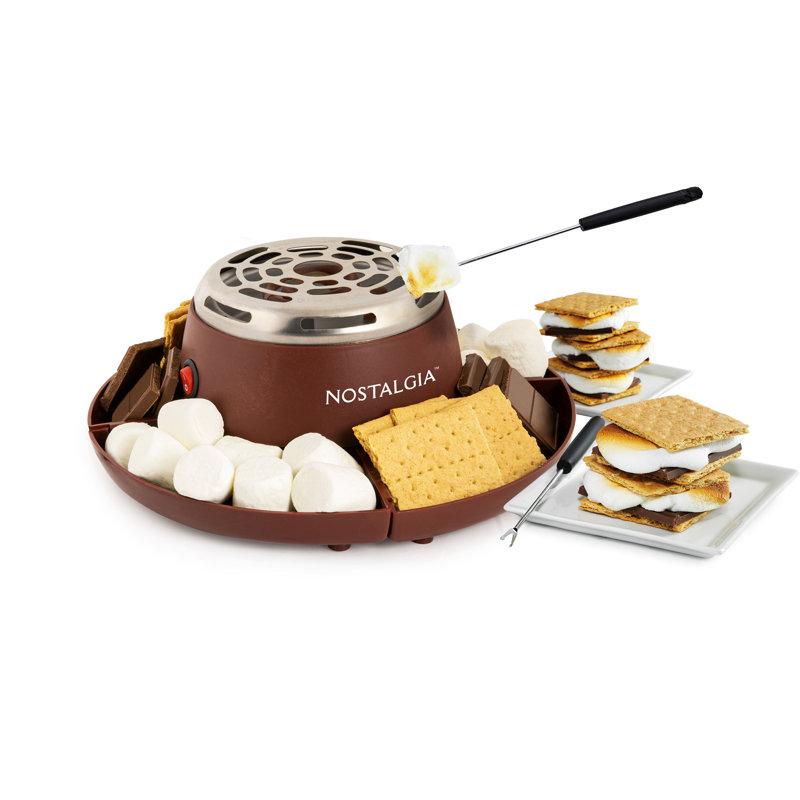 Brown Stainless Steel Indoor Electric S'mores Maker with Trays
