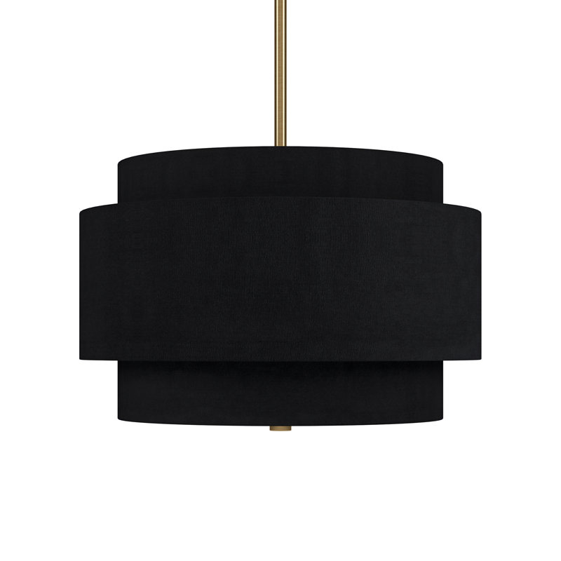 Solomon 2 - Light Drum Pendant, Black, Brass