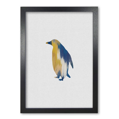 Penguin Blue And Yellow - Print