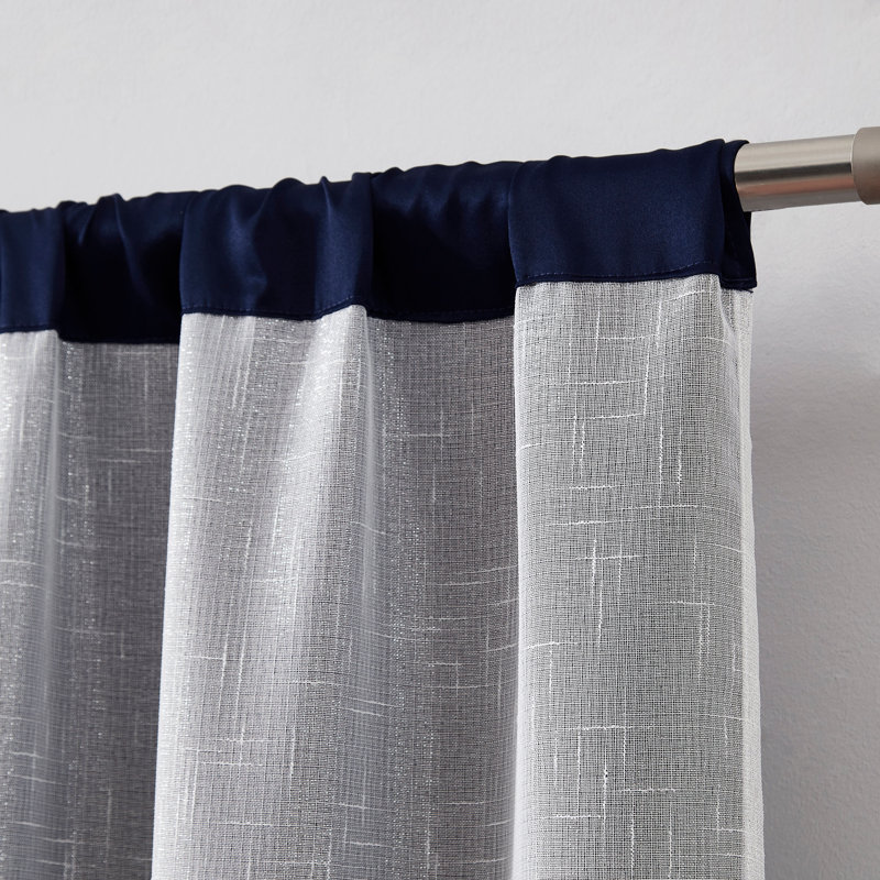 Rideau en polyester , L 38 po x L 63 po, Bleu marine