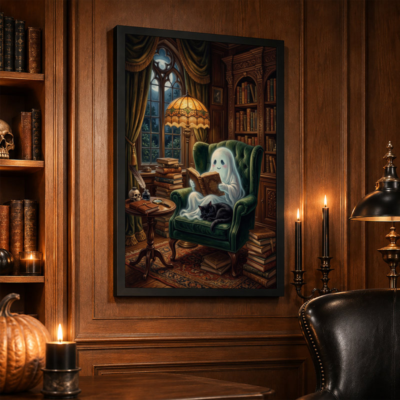 Art mural sur toile, "White Ghost", 18"H x 12"W