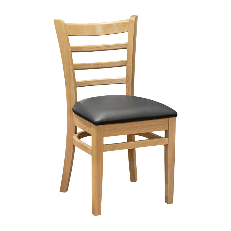 Ensemble de salle à manger pour 4 personnes - plateau gris avec chaise d'appoint à dossier échelle, Marron foncé