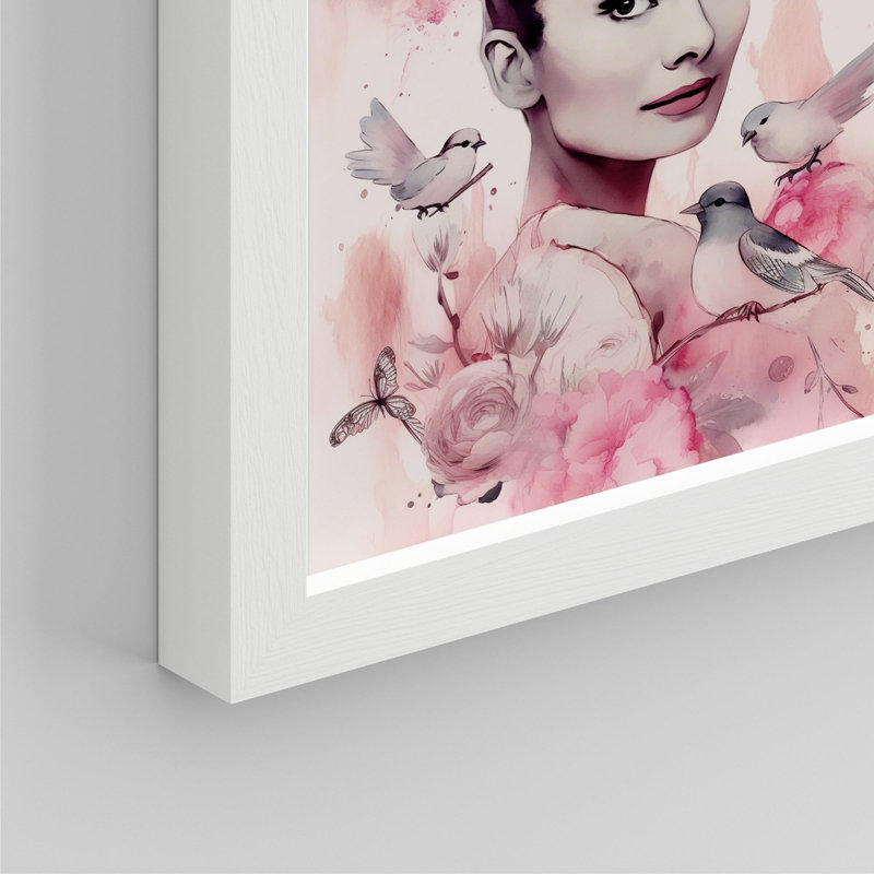 Actrice, rouge à lèvres, bouteille de parfum française, talon haut, impression sur papier, 4 pièces, Blanc, H 14 po x l 11 po