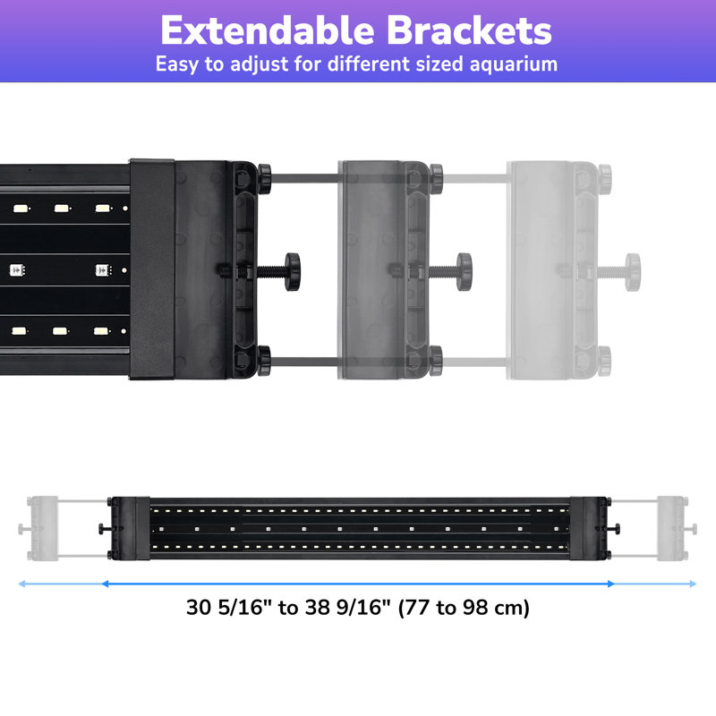 Erryn Aquarium Light, 3" H x 38.6" W x 4.1" D