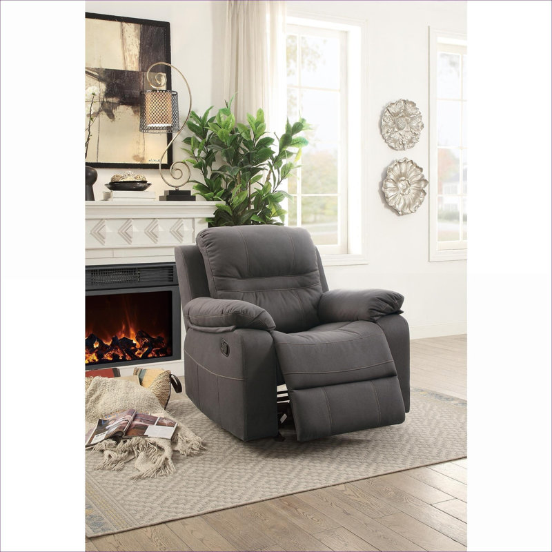  Fauteuil inclinable et oscillant à 1 place en similicuir respirant, ton bleu pour le salon