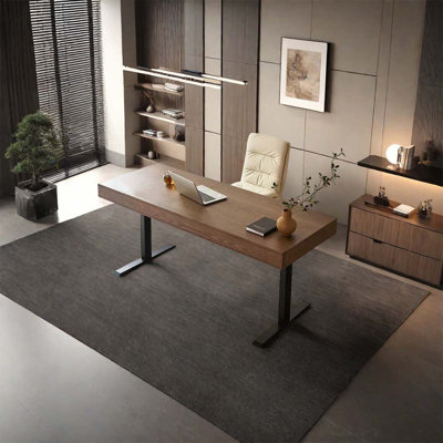 Electric height-adjustable desk, solid wood desk